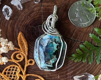 Pendentif torsadé bleu Horizon azurite