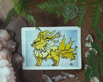 Aquarelle originale ACEO « Jolty Boy » 2,5 x 3,5 po.