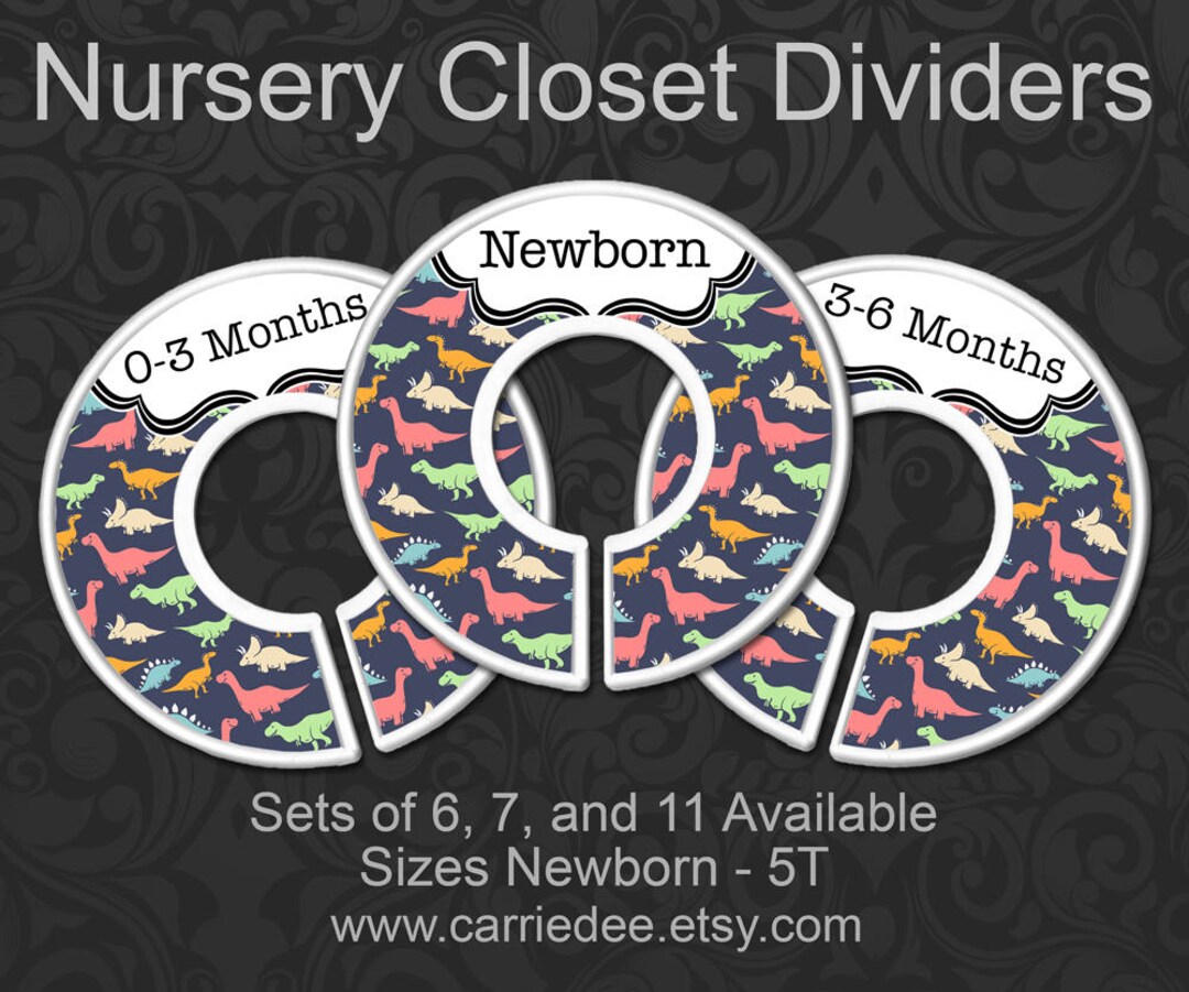 Dinosaurs Nursery Closet Dividers, Baby Closet Dividers, Baby Boy Decor