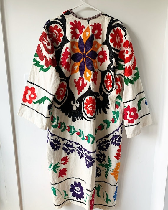 Vintage Embroidered Coat, Uzbek Tribal Coat , Embr