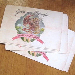 Pack of 5 Krampus Christmas Postcards