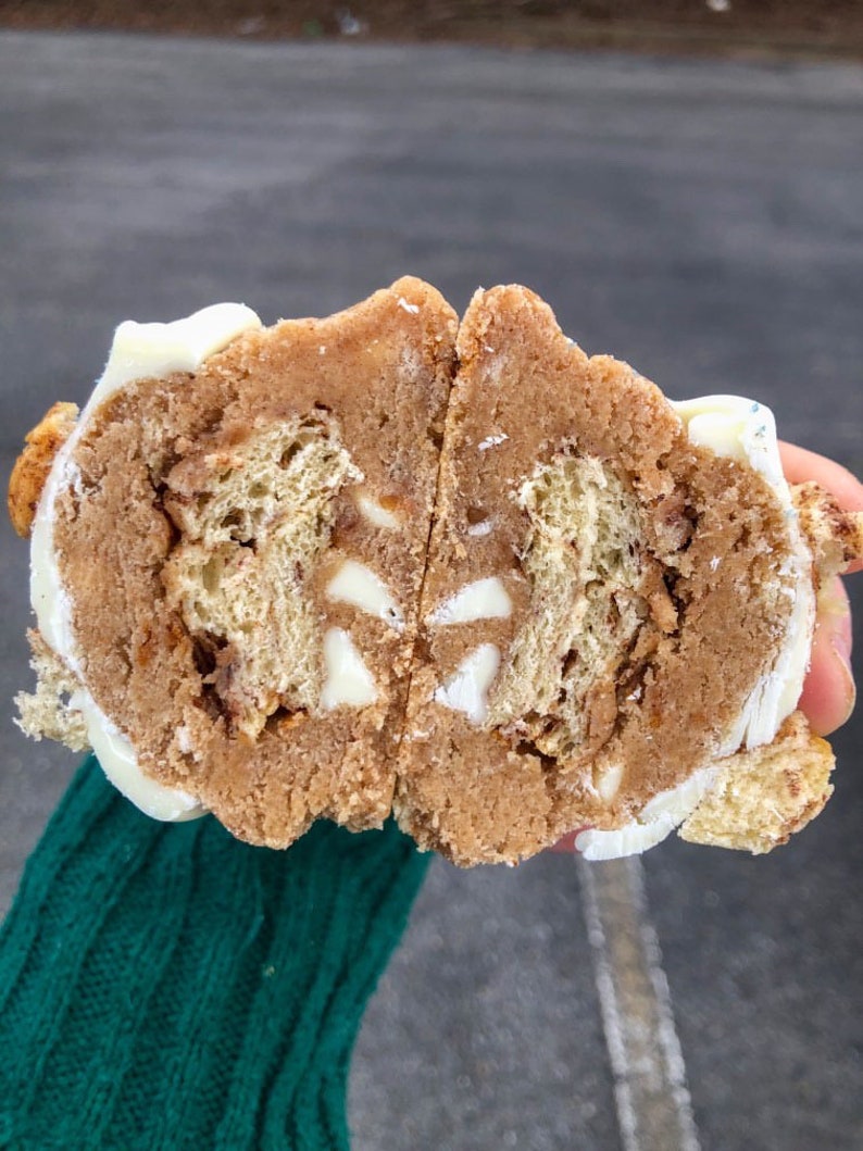 Gourmet Stuffed Cinnamon Roll Cookie Recipe, Thick Chunky New York Style Cookies. image 2