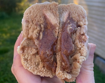 RECIPE- Thick Stuffed Maple French Toast Gourmet Style Cookie RECIPE. New York Style Cookie. Gourmet Stuffed Cookie. Drop Cookie Recipe.