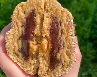 RECIPES- Stuffed Churro Funnel Cake Gourmet Chunky Cookie RECIPE. New York Style Cookie. Gourmet Stuffed Cookie. Churro Funnel Cake Recipe.