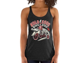Kolossos Women's Racerback Tank Krewe of Kolossos Bike Zoo New Orleans Carnival Parade Club