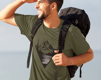 Camisa de naturaleza, camisa de naturaleza, gráfico del bosque, camisa de senderismo, camiseta de aventura, camisa de camping, regalo amante de la naturaleza, ropa para actividades al aire libre