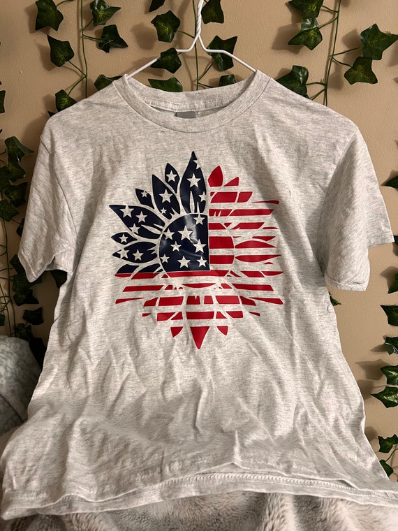 American Flag Sunflower t-shirt youth