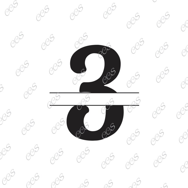 Download Free Digital Cut File Split Numbers Number 3 3 Split 3 Vinyl Etsy SVG Cut Files