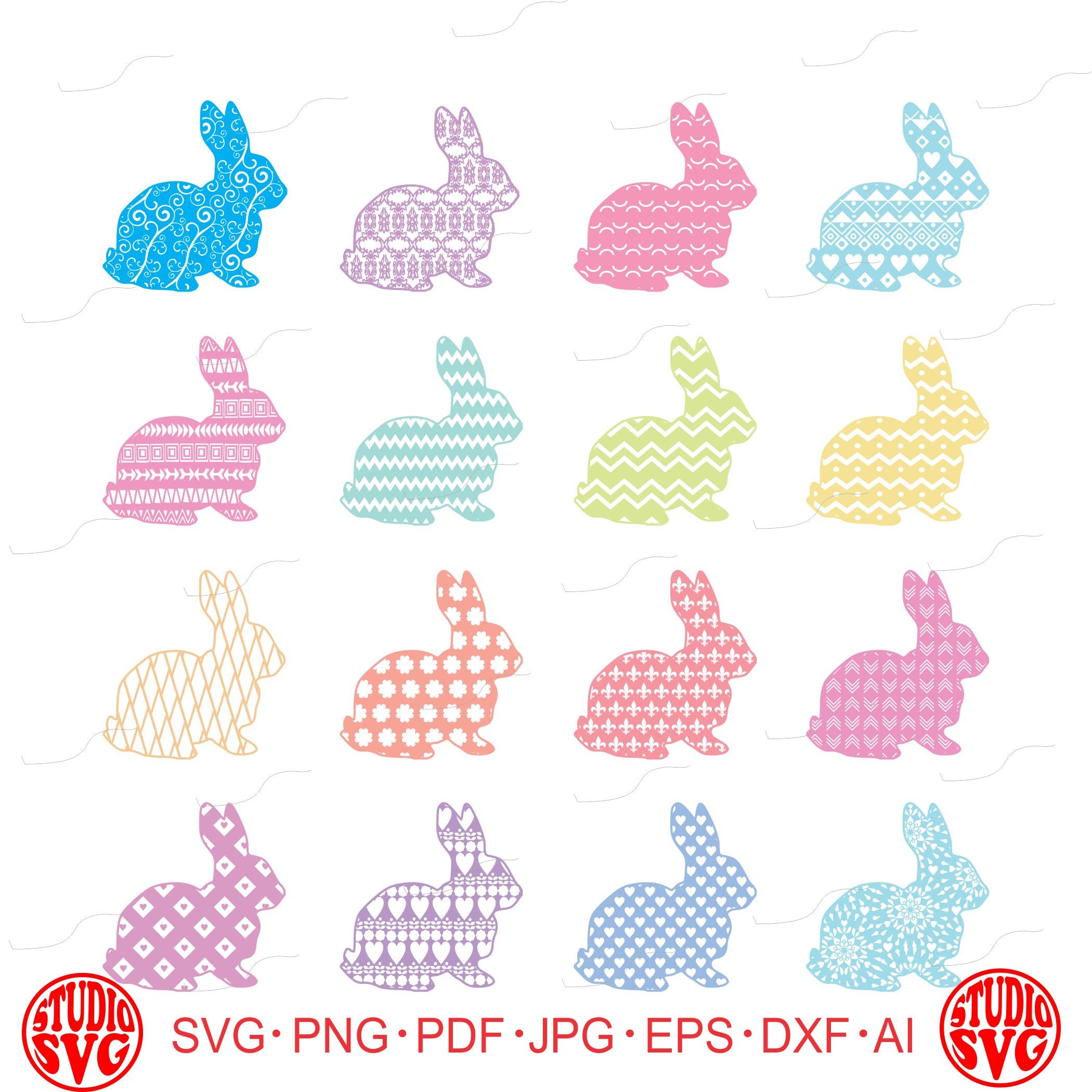 Digital Cut File Bunny Bunnies Easter Designs Animals Etsy