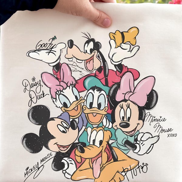 Mickey and Friends Ready To Press DTF, Retro Mickey DTF,Retro  Mickey Mouse Vacation Shirts,  Family Vacation Holiday Iron-On DTF
