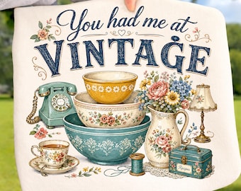 Me conquistaste con Vintage Ready-to-Press DTF, Retro Thrift Lover DTF Transfer, Farmhouse Grandma Kitchencore, I'd Rather Be Thrifting dtf