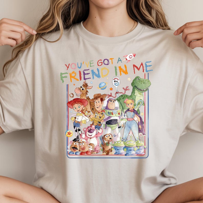 Watercolor Cartoon Toy Friends DTF Transfer, You've Got A Friend In Me Design, Trendy Boy Shirt Print, Cute Kids Character Iron On Transfer Bild 7