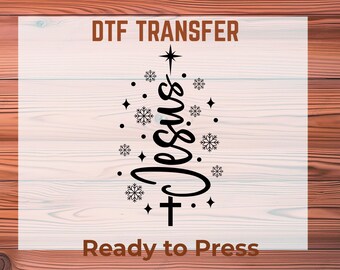 Jesus Christmas Tree Ready to press DTF, Christmas Religious DTF Designs shirts, Jesus Christmas DTF, Jesus Christ Christmas Tree