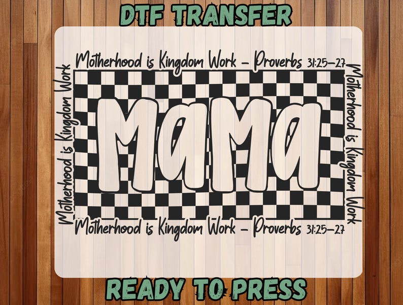 Christian Mom Retro Checkered Ready to Press DTF Transfer, Mama Dtf ...