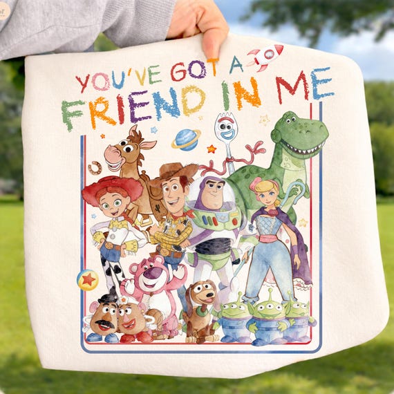 Watercolor Cartoon Toy Friends DTF Transfer, You've Got A Friend In Me Design, Trendy Boy Shirt Print, Cute Kids Character Iron On Transfer