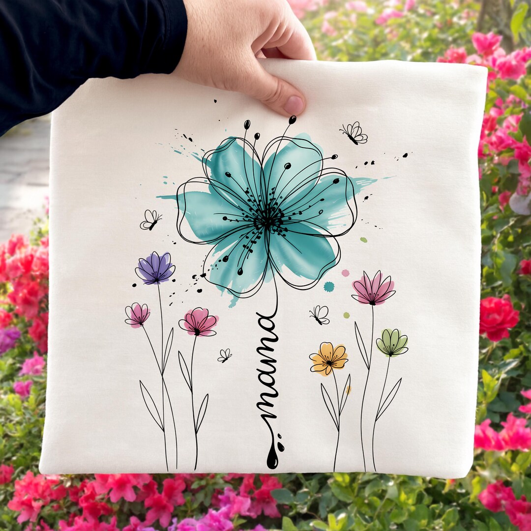 Floral Mama DTF Transfer, Wildflower Mama Ready to Press, Watercolor ...