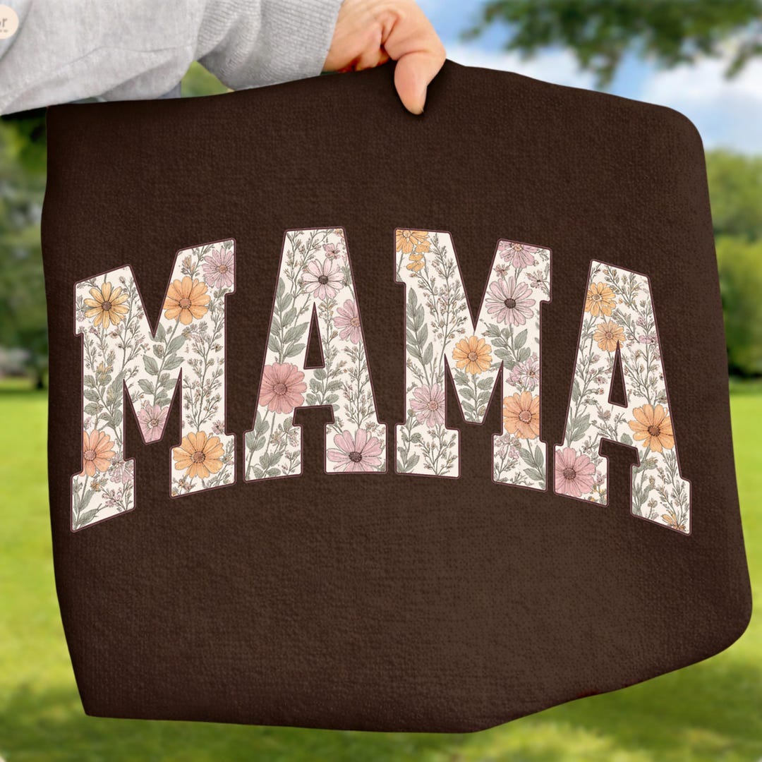 Boho Mama Ready to Press DTF Transfer, Floral Wild Flower Retro Mama ...