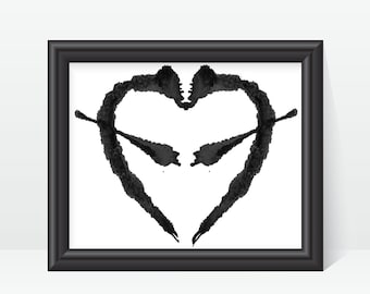 Rorschach Test Ink Blot Art Printable Psychology Office Decor Digital download no 7