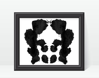 Rorschach Ink Blot Art Print, Psychology Office Decor (Digital Download)
