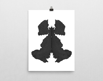 Rorschach Ink Blot Art Print, Psychology Office Decor (Digital Download)