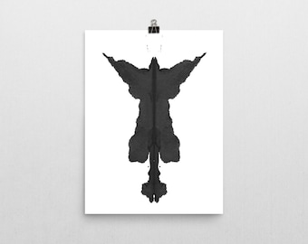 Psychological Art Rorschach Test Ink Blot Art Psychology Gift Therapist Office Artwork printable digital image no 9