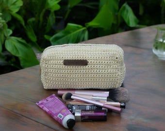 Modèle de crochet - Trousse à maquillage, pochette cosmétique, tutoriel facile, idéal pour débutants, PDF, anglais
