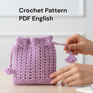 Crochet Travel Pouch Pattern PDF, Small Makeup Bag, Beginner Crochet Tutorial
