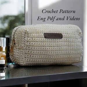 Trending Crochet Pattern, Makeup Bag Pattern, Makeup Pouch, Makeup Bag, Kosmetiktasche, PDF and Video Tutorials, Best Crochet in English