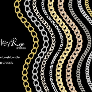 Adobe Illustrator Brush Bundle: 10 chain brushes, Ai file, digital download