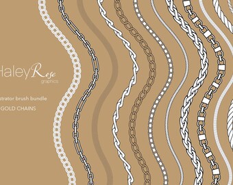 Adobe Illustrator Brush Bundle: 12 Kettenpinsel, Ai-Datei, digitaler Download