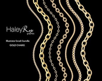 Adobe Illustrator Brush Bundle: 7 Kettenpinsel, Ai-Datei, digitaler Download