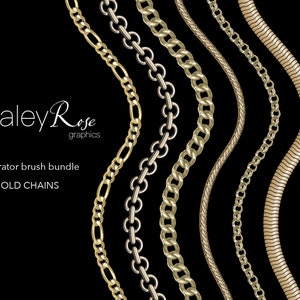 Adobe Illustrator Brush Bundle: 6 chain brushes, Ai file, digital download