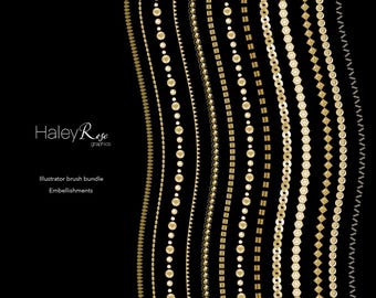 Adobe Illustrator Brush Bundle: Verzierungspinsel, Ai-Datei, digitaler Download