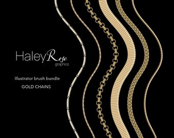 Adobe Illustrator Brush Bundle: 6 Kettenpinsel, Ai-Datei, digitaler Download