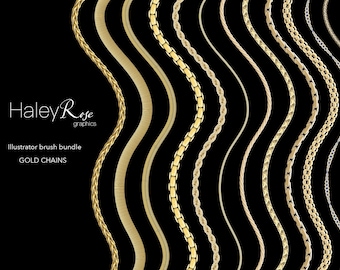 Adobe Illustrator Brush Bundle: 12 Kettenpinsel, Ai-Datei, digitaler Download