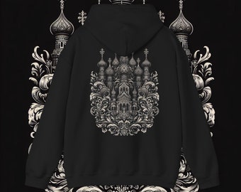 Unisex Heavy Blend™ Hooded Sweatshirt Russian Design, Russian Gothic Church