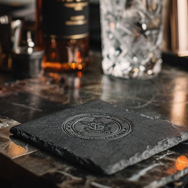 Custom Engrave Slate Coaster | Customized with your logo or image | Promotional Products| Made-to-order Stone Coaster | Free consultation