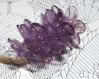 Prima Donna Designs - Handmade Lampwork Glass  Bead Set 012 Wispy Purple Daisies