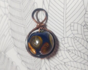 Prima Donna Designs - Handmade Wire Wrapped Lampwork Glass Bead 001