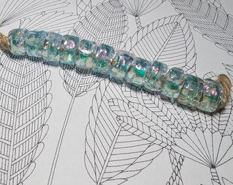 Prima Donna Designs - Handmade Lampwork Glass  Bead Set Organic Dichro