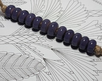 Prima Donna Designs Handmade Lampwork Glass Purple Heart Bead Set