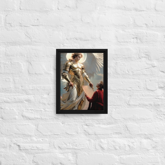 Archangel Gabriel Framed Canvas Print: Modern Christian Art - Etsy
