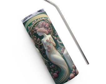Art Nouveau Inspired 'Ladies in the Garden' Stainless steel tumbler