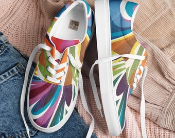 Tie-Dye Canvas Sneakers: Rainbow Burst, Groovy Funky Shoes