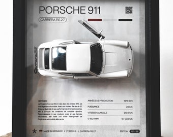 3D frame Porsche 911 Carrera 19x23 cm