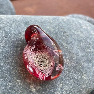 Dichroic Glass Pendant Boro Lampwork - Ruby Spark