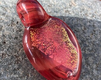 Dichroic Glass Pendant Boro Lampwork - American Beauty