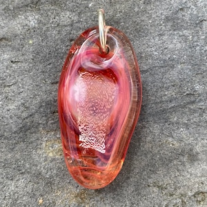 Dichroic Glass Pendant Boro Lampwork - Tomato