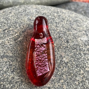 Dichroic Glass Pendant Boro Lampwork - Red Velvet