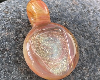 Dichroic Glass Pendant Boro Lampwork - Straw